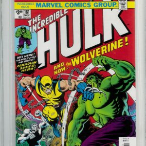 INCREDIBLE HULK (1968-2018 SERIES: VARIANT COVER) #181: Facsimile Edition 1st app Wolverine – Halo Graded 9.8