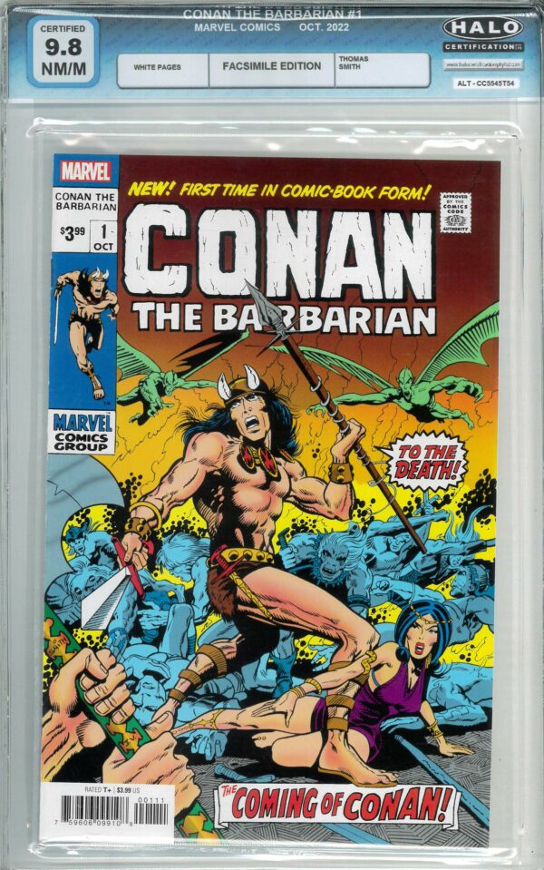 CONAN THE BARBARIAN (1970-1993 SERIES) #1: Facsimile Edition – 1st app Conan – Halo Graded 9.8
