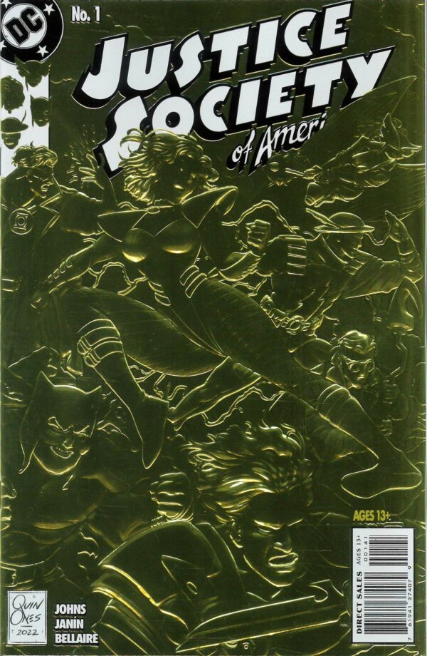 JUSTICE SOCIETY OF AMERICA (2022 SERIES) #1: Joe Quinones 1990’s Gold Embossed cover month cover C