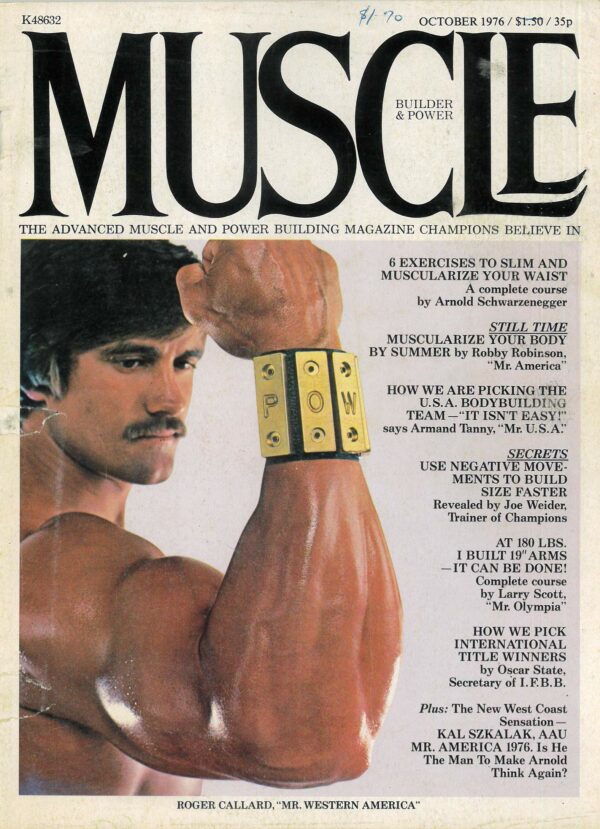 MUSCLE BUILDER AND POWER #1707: Sept 1976 – Arnold Swchwarzenegger feature – GD