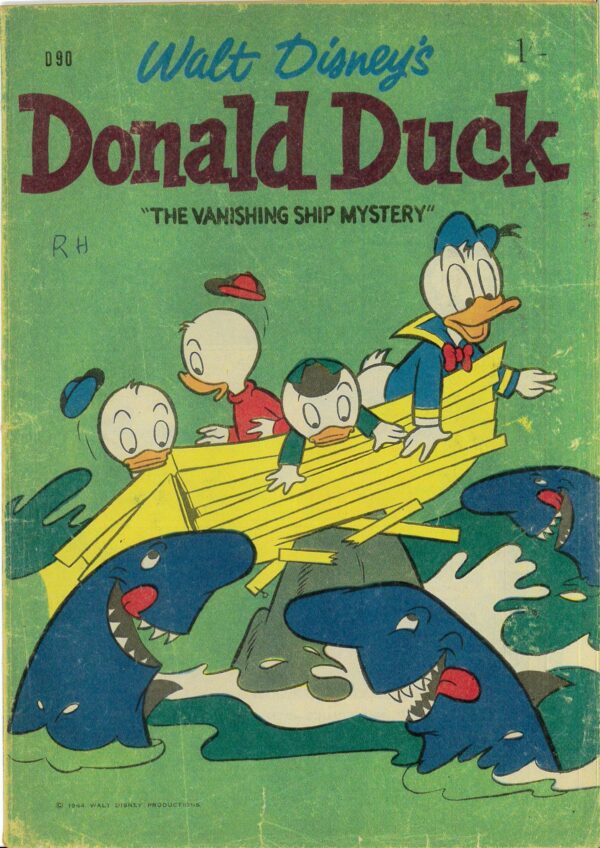 WALT DISNEY’S DONALD DUCK (D SERIES) (1956-1978) #90: Vanishing Ship Mystery, Day Lunch Ran Away, Inventer of Any