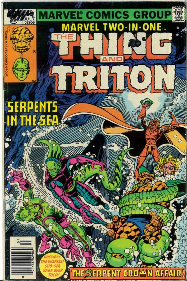 MARVEL TWO-IN-ONE #65: Thing & Triton – Newsstand Ed – VG