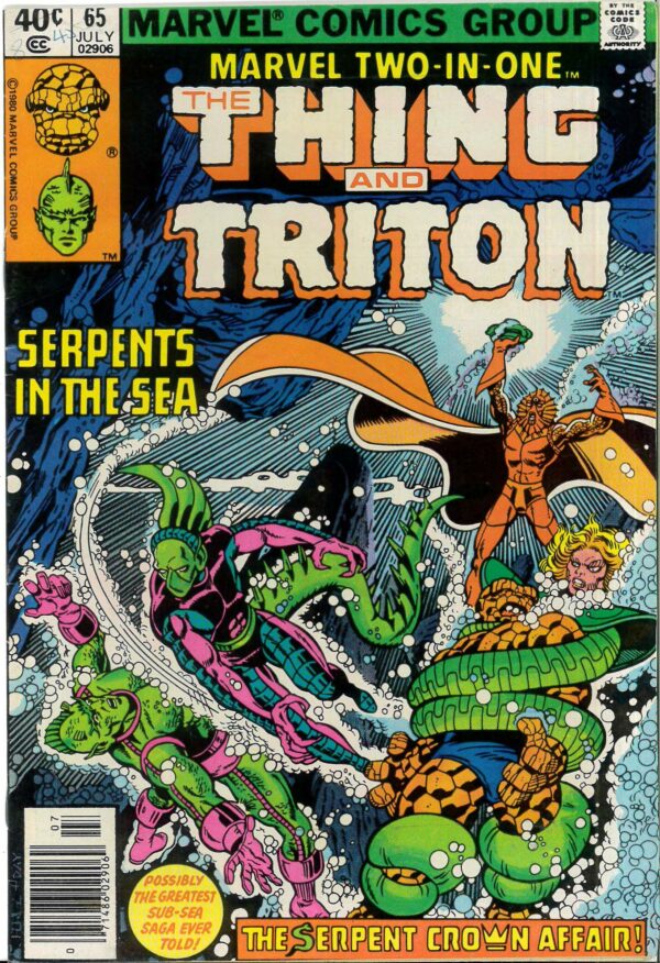 MARVEL TWO-IN-ONE #65: Thing & Triton – Newsstand Ed – VF