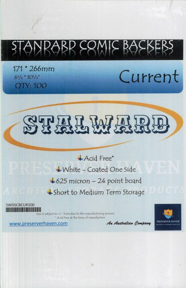 STALWARD BOARDS #1: Current size (100pk) (171 x 266 mm – 6.75 x 10.5 inch)