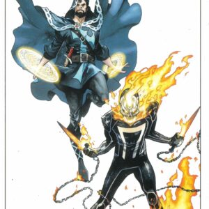 MARVEL PROMOTIONAL LITHOS #24: Avengers #1 Dr Strange/Ghost Rider Fight as One (Pepe Larraz