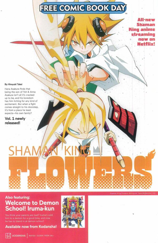 FCBD 2023 #28: KODANSHA: Shaman King Flowers/Welcome to Demon School Iruma