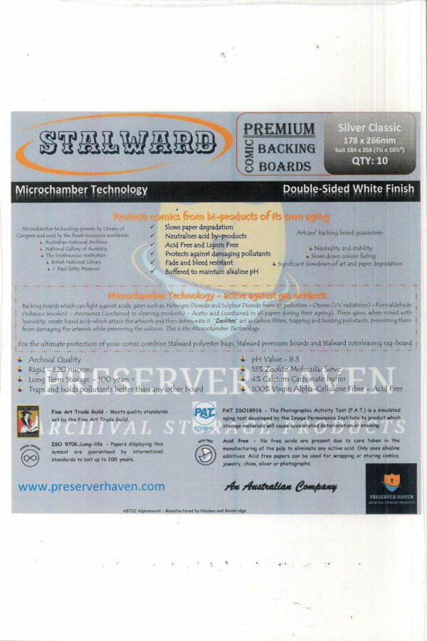 STALWARD BOARDS #11: Current size Premium (10pk) (171 x 266mm – 6.75 x 10.5 inch)