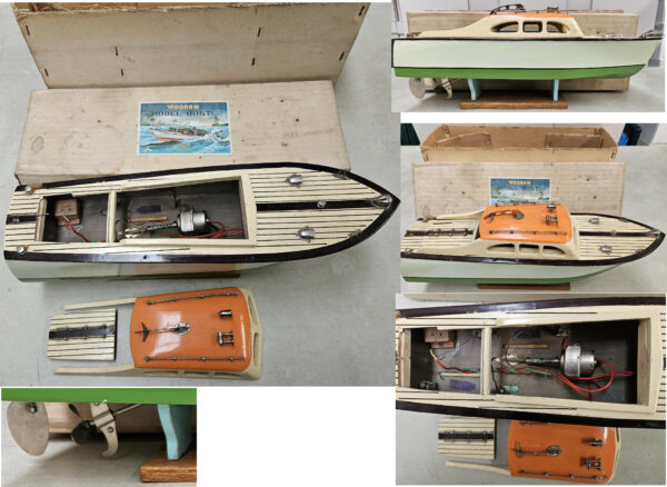 WOODEN MODEL BOAT VINTAGE: Box VG/FN – Model VF/NM