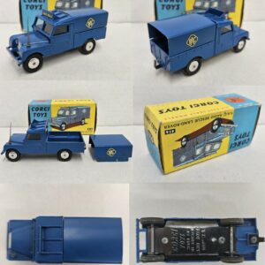 CORGI DIE CAST #416: RAC Radio Rescue Land Rover w/ canopy & box -Fig MN -Box VF