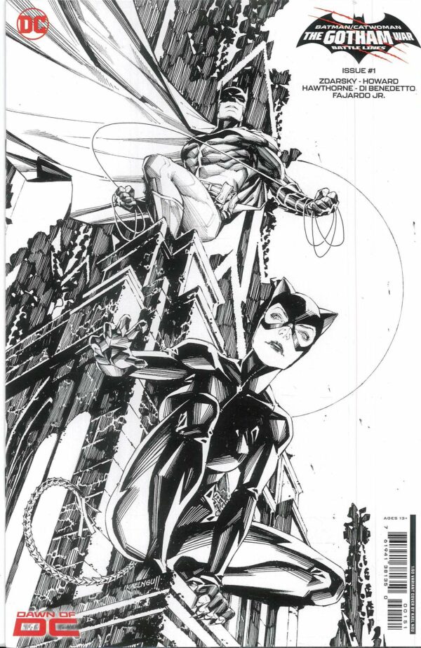 BATMAN/CATWOMAN: GOTHAM WAR: BATTLE LINES #1: Kael Ngu B&W RI cover E