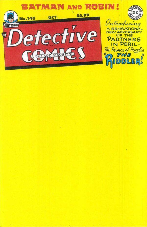DETECTIVE COMICS (1935- SERIES) #140: 2023 Fascimile edition (Blank Sketch cover B)