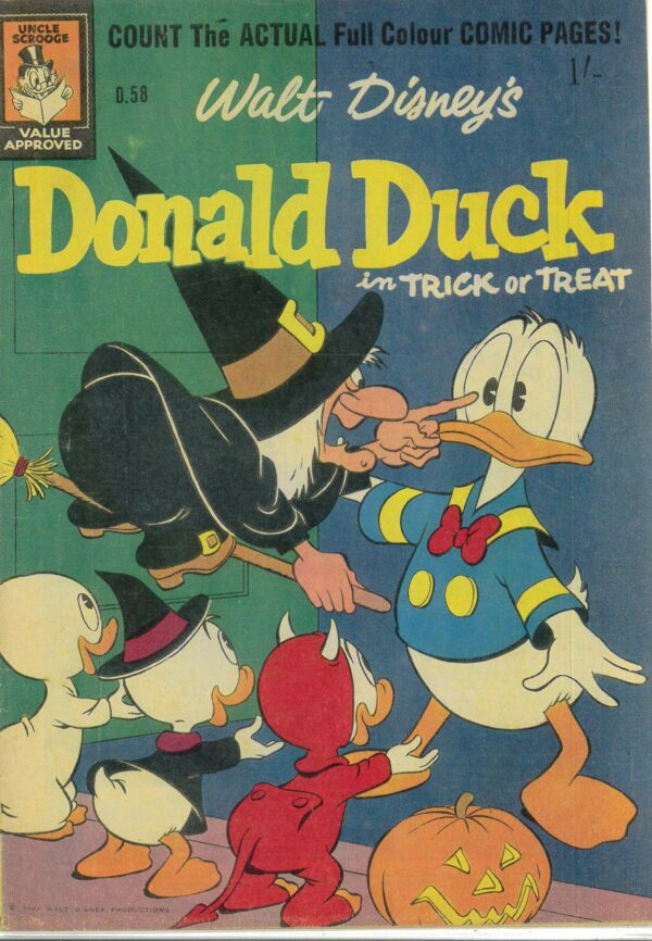 WALT DISNEY’S DONALD DUCK (D SERIES) (1956-1978) #58: Carl Barks: Trick or Treat: Thumbs Up – FN