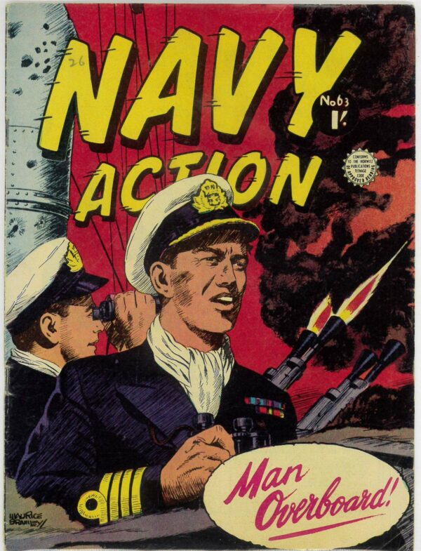 NAVY ACTION #63: Maurice Bramley cv and 2 stories: VG/FN