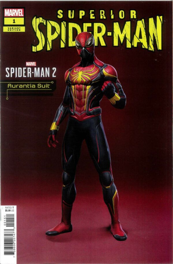 SUPERIOR SPIDER-MAN (2023 SERIES) #1: Aurantia Suit cover E (Marvel’s Spider-man 2)