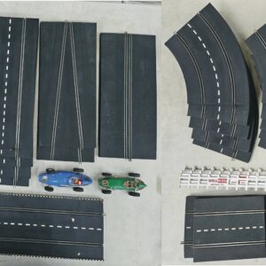 SCALEXTRIC TRI-ANG MOLDEX RACING SET #1961: No Box. Most components are VF/NM. Cars & some books (GD/VG)