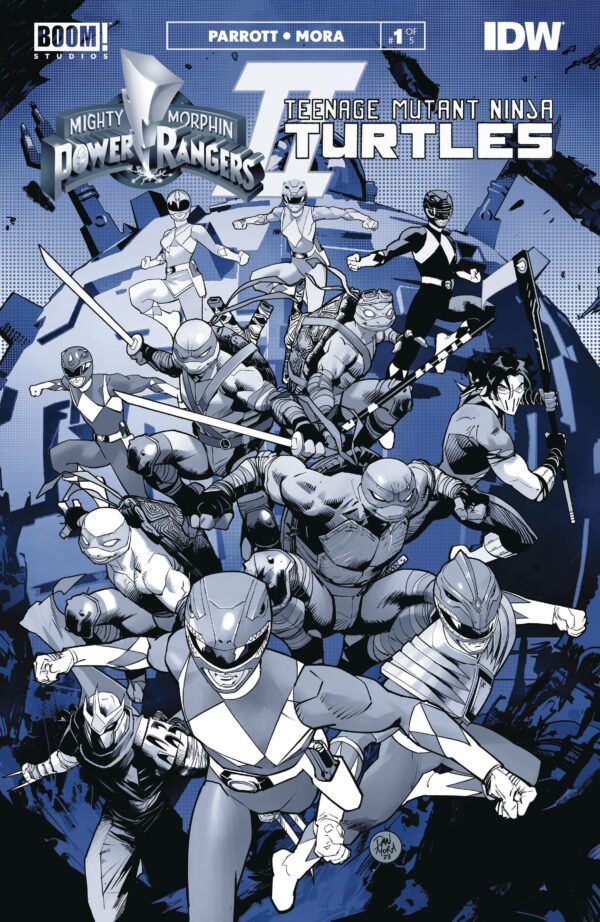 POWER RANGERS/TEENAGE MUTANT NINJA TURTLES II #1: B&W Edition (Dan Mora cover A)