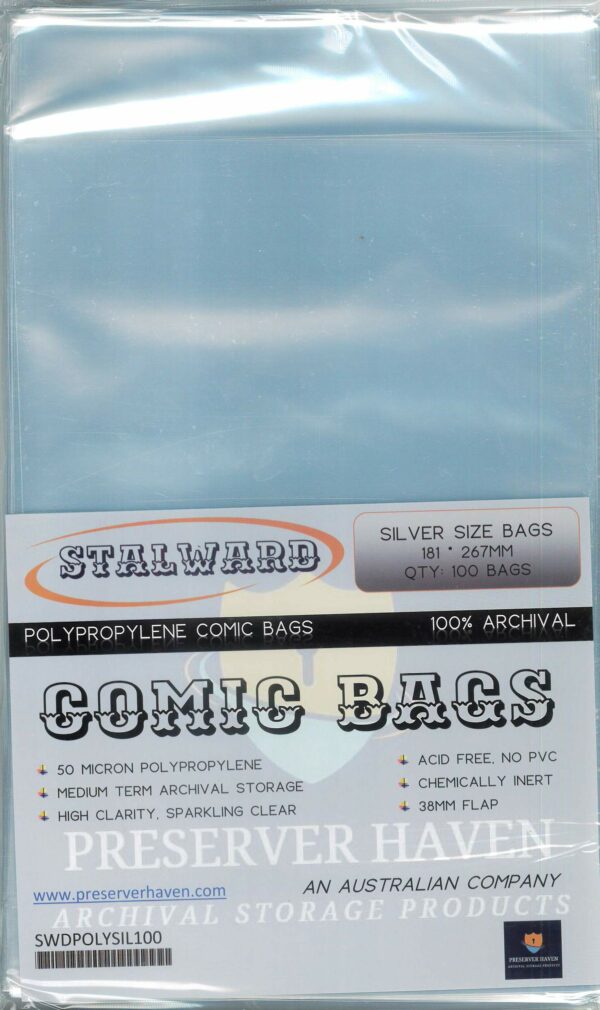 COMIC BAGS: STALLWARD #2: Silver Age 100 pack (181x267mm)
