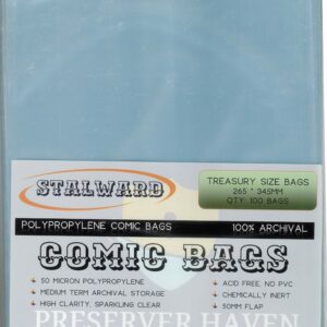 COMIC BAGS: STALLWARD #3: Treasury Size 100 pack (265x345mm)