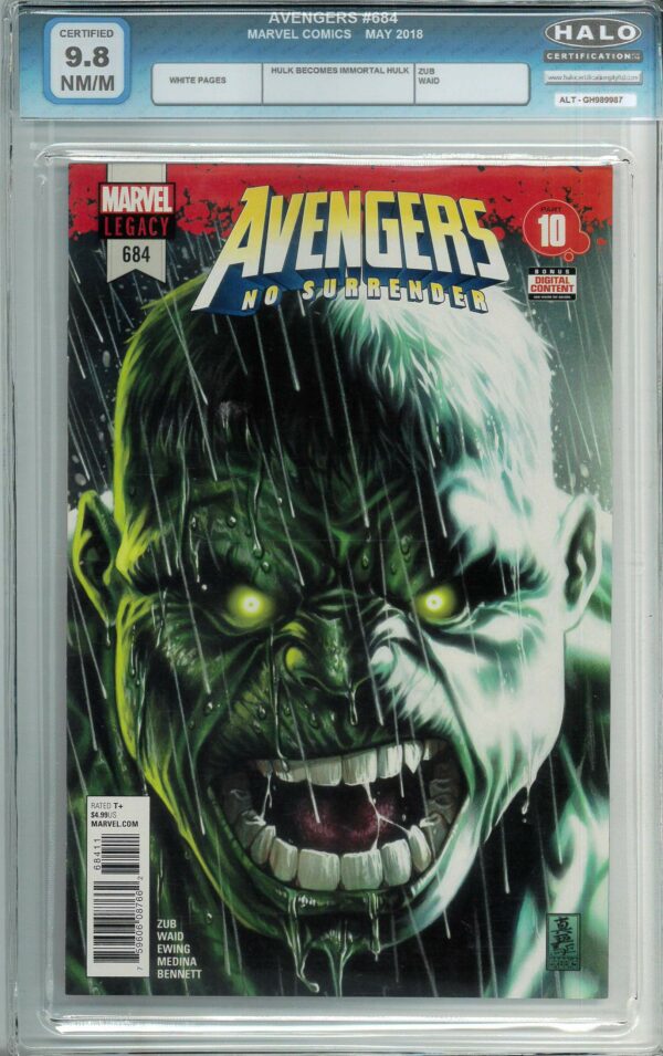 AVENGERS (1963-2018 SERIES) #684: Halo Graded 9.8 (1st appearance Immortal Hulk)