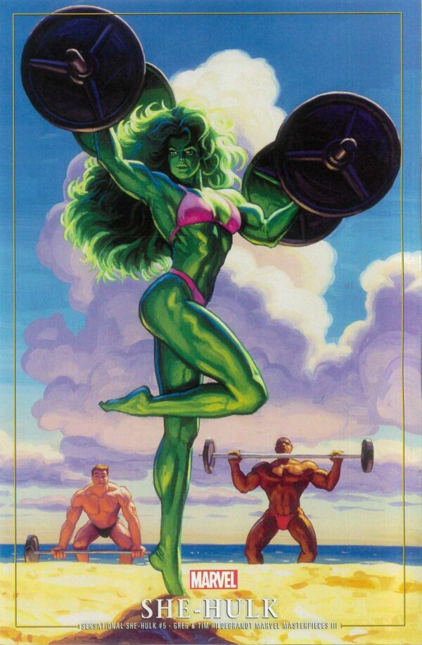 SENSATIONAL SHE-HULK (2023 SERIES) #5: Greg & Tim Hilderbrandt She-Hulk Marvel Masterpieces 3 cvr D