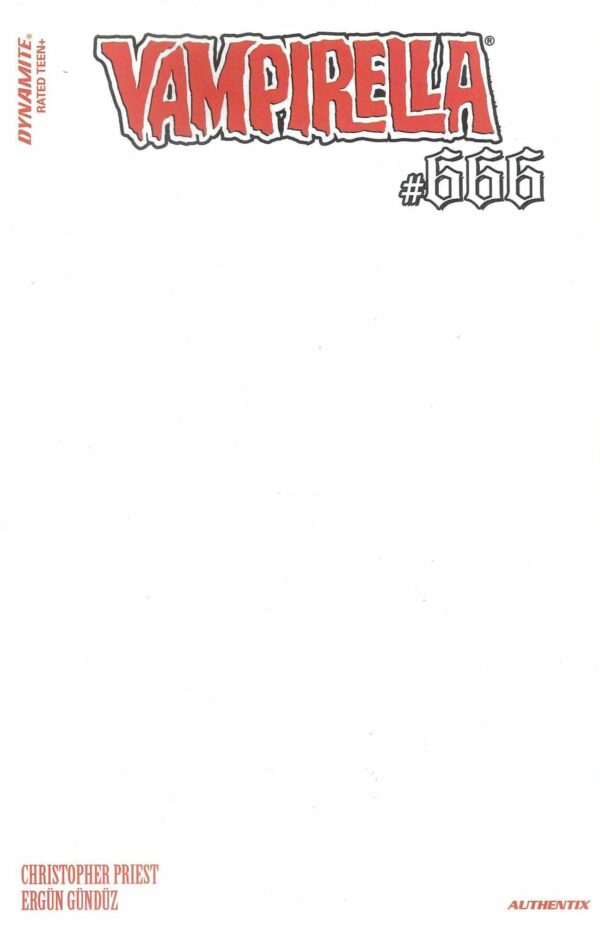 VAMPIRELLA (2024 SERIES) #666: Blank Authentix cover G