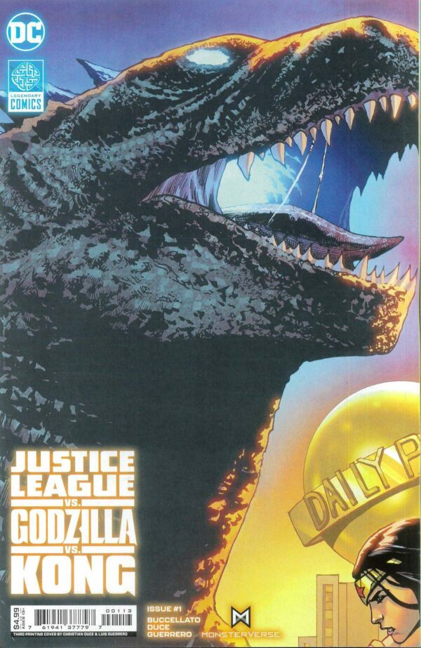 JUSTICE LEAGUE VS GODZILLA VS KONG #1: Christian Duce 3rd Print connecting cover