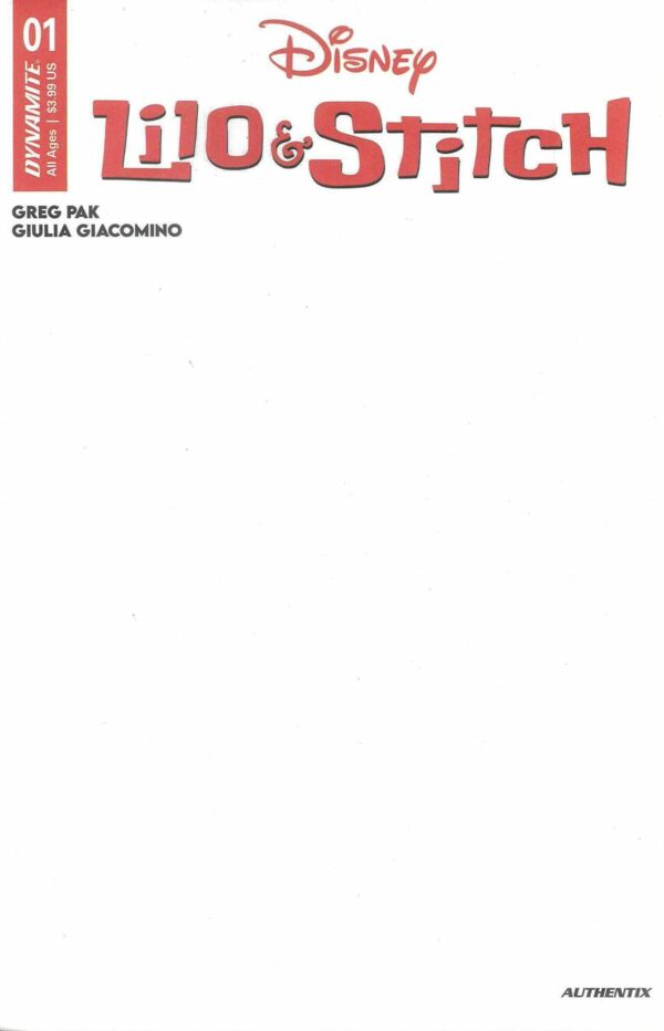 LILO & STITCH (2024 SERIES) #1: Blank Authentix cover G