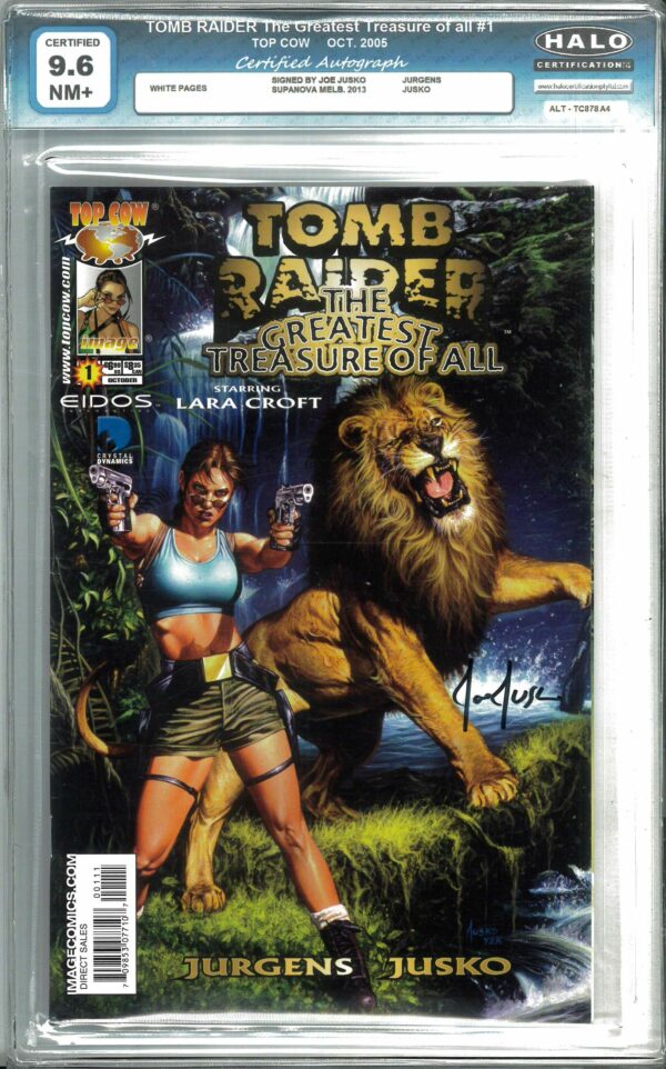 TOMB RAIDER: GREATEST TREASURE OF ALL #1: Joe Jusko signed – Halo Graded 9.6 (NM+)