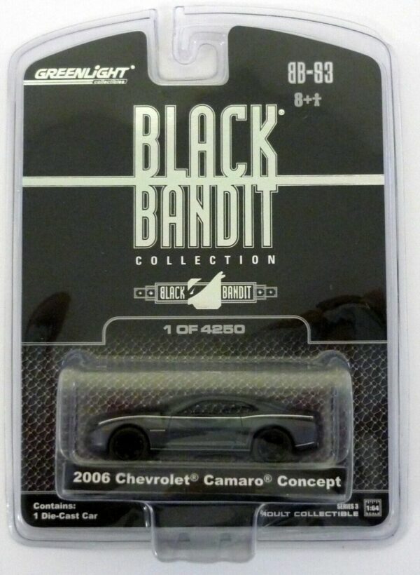 GREENLIGHT 1-64 SERIES BLACK BANDIT DIE CAST CARS #305: 2006 Chevrolet Camaro Concept (Series 3)