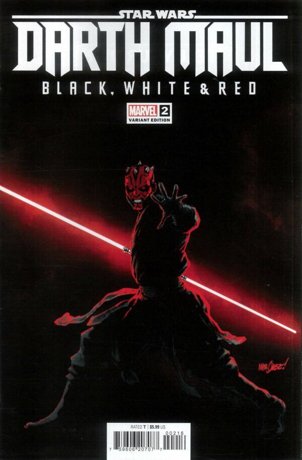 STAR WARS: DARTH MAUL BLACK WHITE & RED #2: David Marquez RI cover P