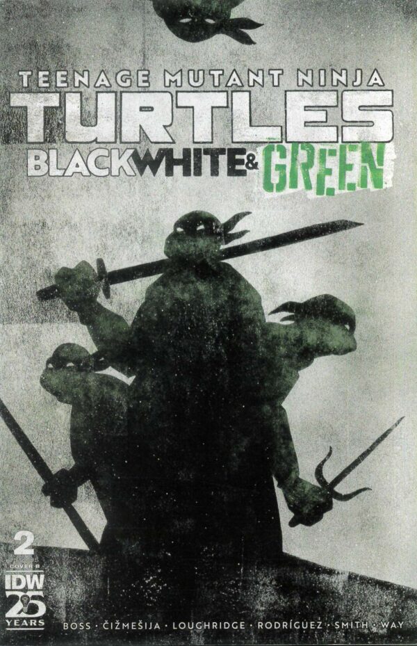TMNT: BLACK WHITE & GREEN #2: Jeffrey Love cover B