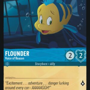 DISNEY LORCANA SINGLE CARDS: FIRST CHAPTER #120: Flounder – Voice of Reason (Common Foil 145/204: NM)