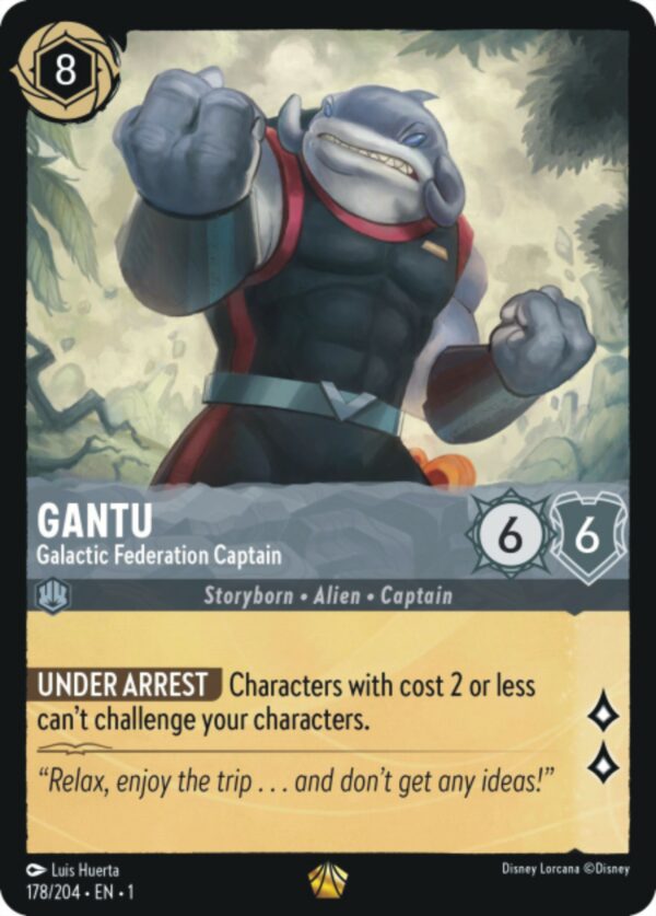 DISNEY LORCANA SINGLE CARDS: FIRST CHAPTER #129: Gantu – Galactic Federation Captain (Legendary 178/204: NM)