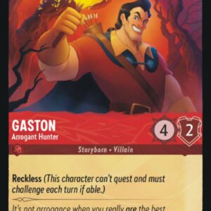 DISNEY LORCANA SINGLE CARDS: FIRST CHAPTER #131: Gaston – Arrogant Hunter (Common 110/204: NM)