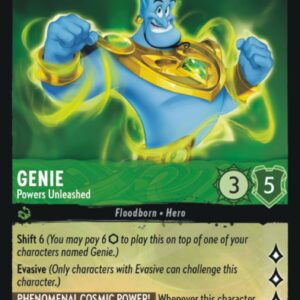 DISNEY LORCANA SINGLE CARDS: FIRST CHAPTER #137: Genie – Powers Unleashed (Rare Foil 76/204: NM)