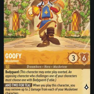 DISNEY LORCANA SINGLE CARDS: FIRST CHAPTER #143: Goofy – Musketeer (Uncommon Foil 4/204: NM)