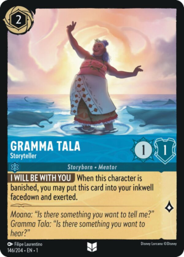 DISNEY LORCANA SINGLE CARDS: FIRST CHAPTER #149: Gramma Tala – Storyteller (Uncommon Foil 146/204: NM)