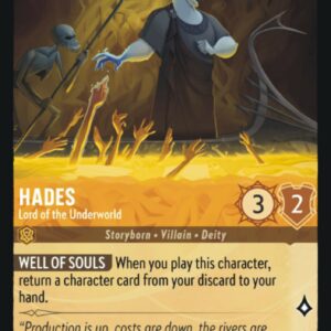 DISNEY LORCANA SINGLE CARDS: FIRST CHAPTER #157: Hades – Lord of the Underworld (Rare Foil 6/204: NM)