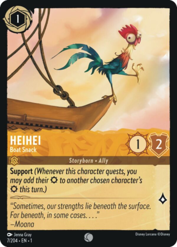 DISNEY LORCANA SINGLE CARDS: FIRST CHAPTER #166: Heihei – Boat Snack (Common 7/204: NM)