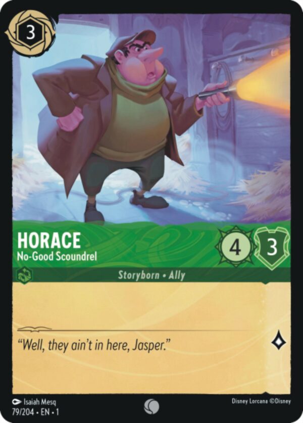 DISNEY LORCANA SINGLE CARDS: FIRST CHAPTER #172: Horace – No-Good Scoundrel (Common 79/204: NM)