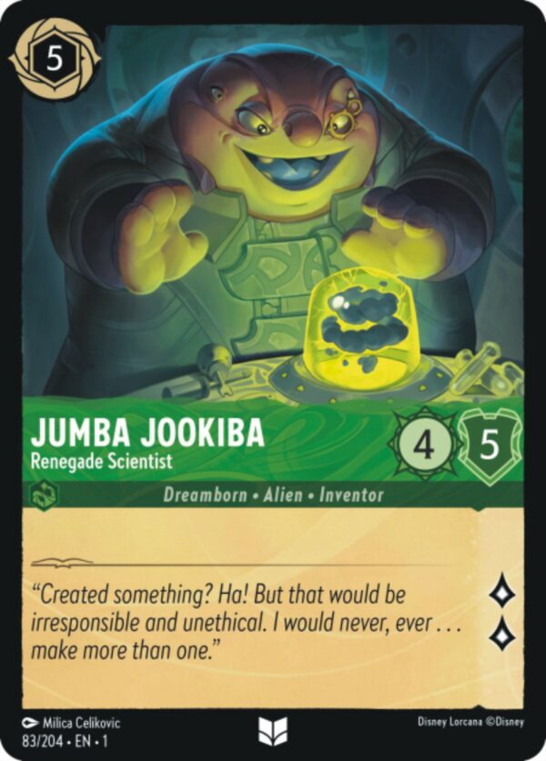 DISNEY LORCANA SINGLE CARDS: FIRST CHAPTER #192: Jumba Jookiba – Renegade Scientist (Uncommon 83/204: NM)