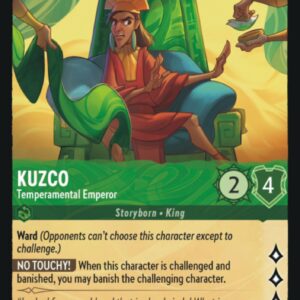 DISNEY LORCANA SINGLE CARDS: FIRST CHAPTER #201: Kuzco – Temperamental Emperor (Rare Foil 84/204: NM)