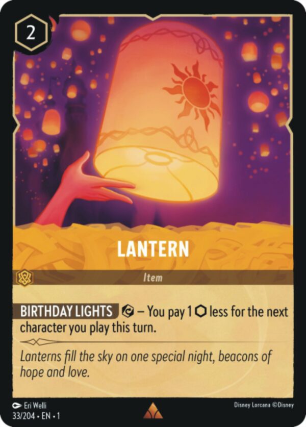 DISNEY LORCANA SINGLE CARDS: FIRST CHAPTER #204: Lantern (Rare 33/204: NM)