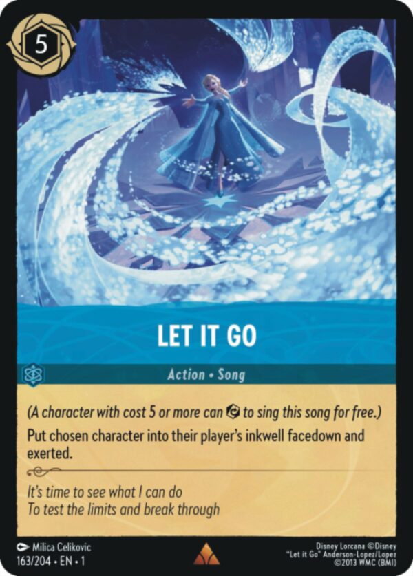 DISNEY LORCANA SINGLE CARDS: FIRST CHAPTER #210: Let It Go (Rare 163/204: NM)