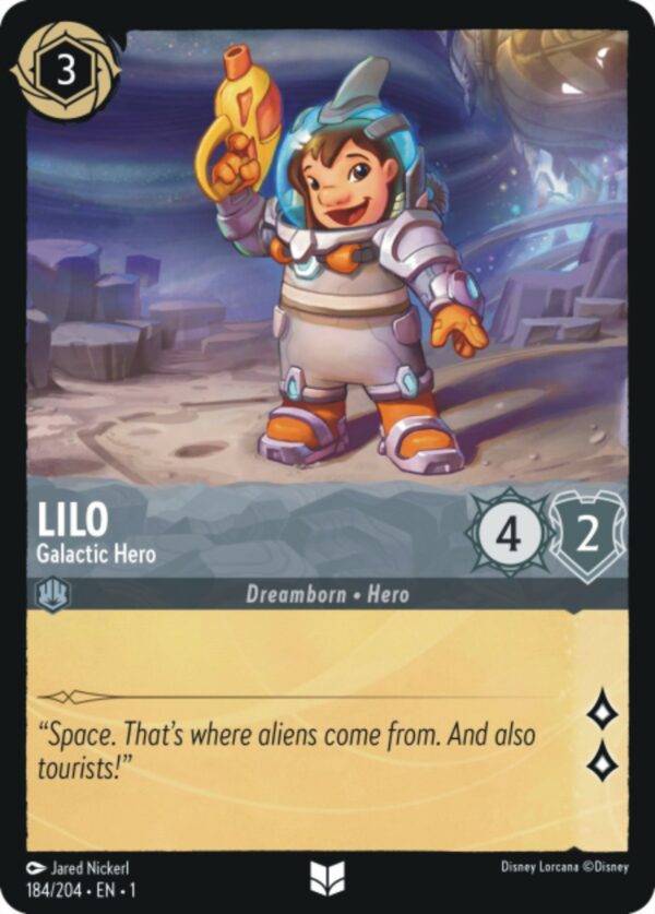 DISNEY LORCANA SINGLE CARDS: FIRST CHAPTER #213: Lilo – Galactic Hero (Uncommon Foil 184/204: NM)