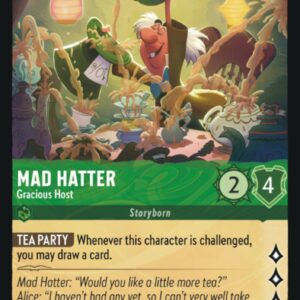 DISNEY LORCANA SINGLE CARDS: FIRST CHAPTER #216: Mad Hatter – Gracious Host (Uncommon 86/204: NM)