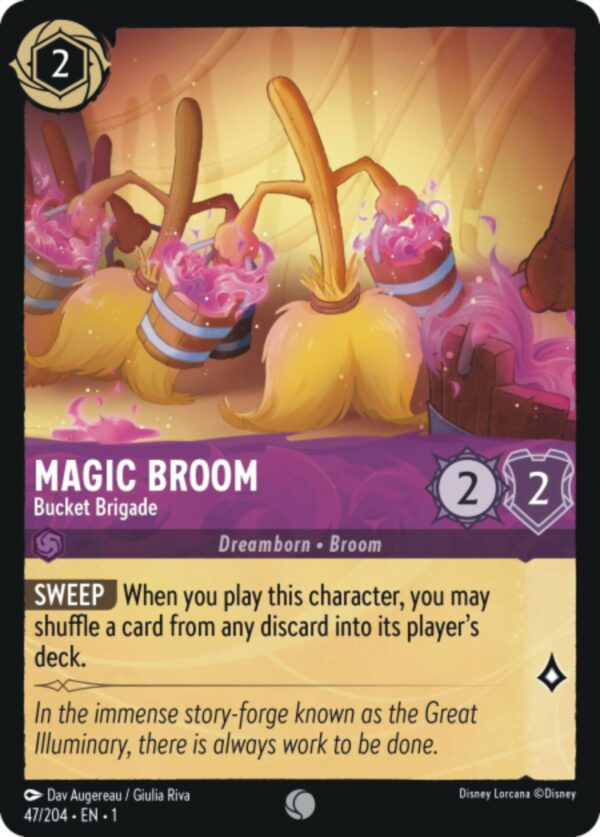 DISNEY LORCANA SINGLE CARDS: FIRST CHAPTER #218: Magic Broom – Bucket Brigade (Common 47/204: NM)