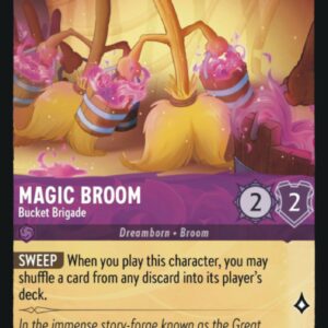 DISNEY LORCANA SINGLE CARDS: FIRST CHAPTER #219: Magic Broom – Bucket Brigade (Common Foil 47/204: NM) DISNEY LORCANA SINGLE CARDS: FIRST CHAPTER #219: Magic Broom – Bucket Brigade (Common Foil 47/204: NM)
