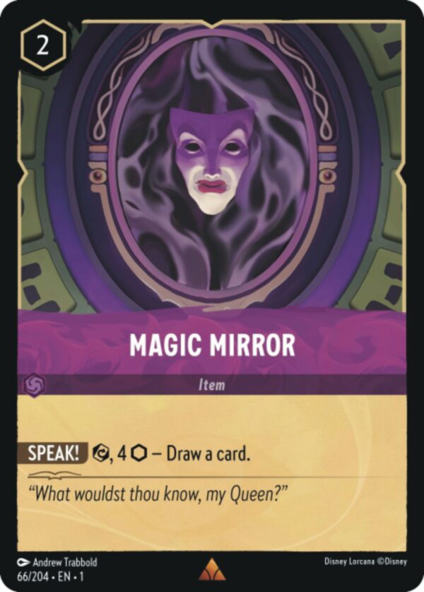 DISNEY LORCANA SINGLE CARDS: FIRST CHAPTER #222: Magic Mirror (Rare 66/204: NM)
