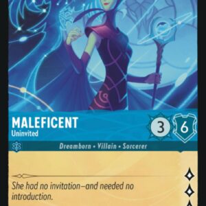 DISNEY LORCANA SINGLE CARDS: FIRST CHAPTER #233: Maleficent – Uninvited (Rare Foil 151/204: NM)
